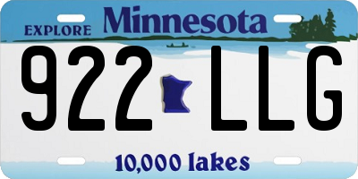 MN license plate 922LLG