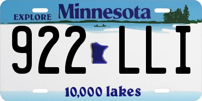 MN license plate 922LLI