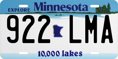 MN license plate 922LMA