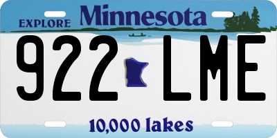 MN license plate 922LME