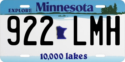 MN license plate 922LMH