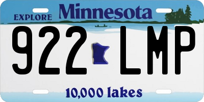 MN license plate 922LMP