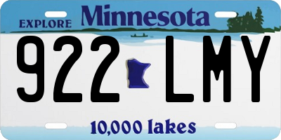 MN license plate 922LMY