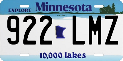 MN license plate 922LMZ