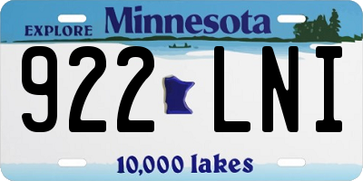 MN license plate 922LNI