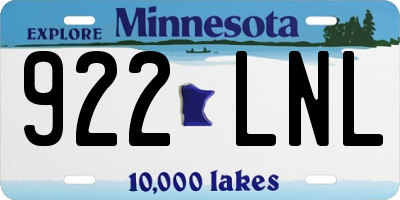 MN license plate 922LNL