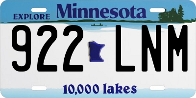 MN license plate 922LNM