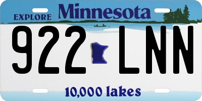 MN license plate 922LNN
