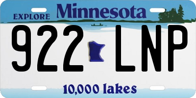 MN license plate 922LNP