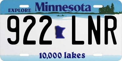 MN license plate 922LNR