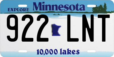 MN license plate 922LNT