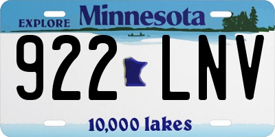 MN license plate 922LNV