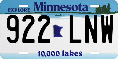MN license plate 922LNW