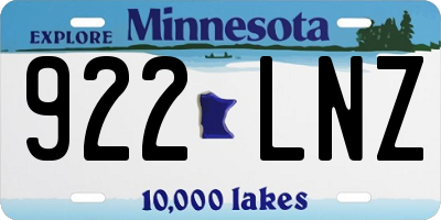 MN license plate 922LNZ