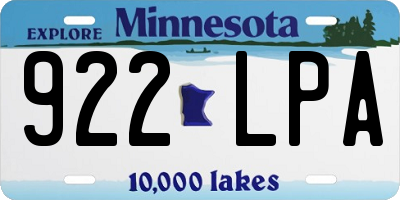 MN license plate 922LPA