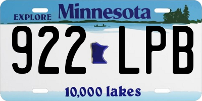 MN license plate 922LPB