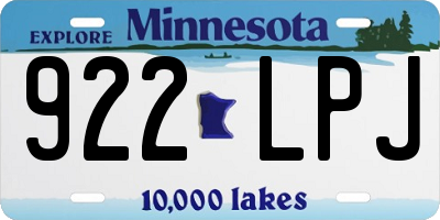 MN license plate 922LPJ