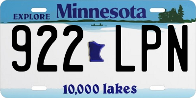 MN license plate 922LPN