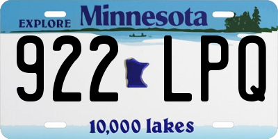 MN license plate 922LPQ