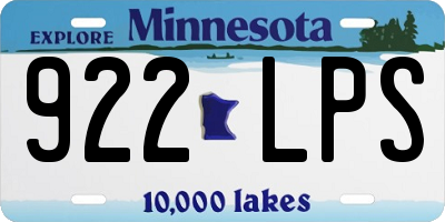 MN license plate 922LPS