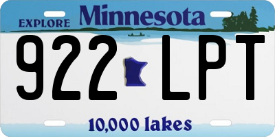 MN license plate 922LPT