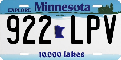MN license plate 922LPV