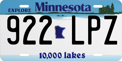 MN license plate 922LPZ