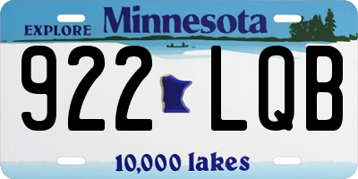 MN license plate 922LQB