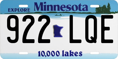 MN license plate 922LQE