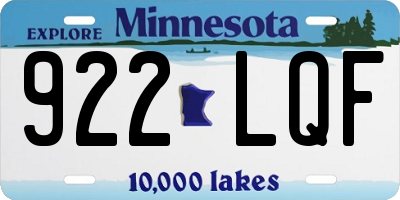 MN license plate 922LQF