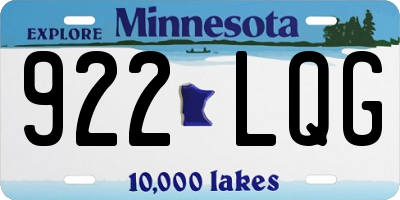 MN license plate 922LQG