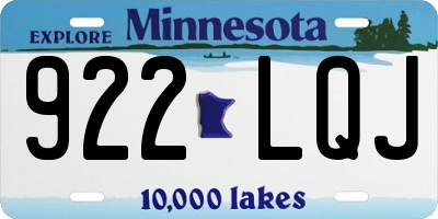 MN license plate 922LQJ