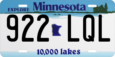 MN license plate 922LQL