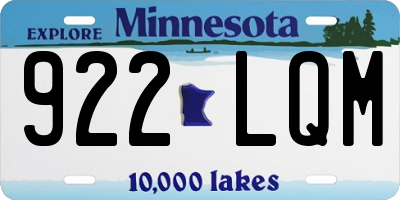 MN license plate 922LQM