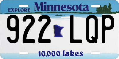 MN license plate 922LQP