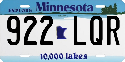 MN license plate 922LQR