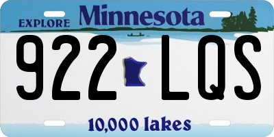 MN license plate 922LQS