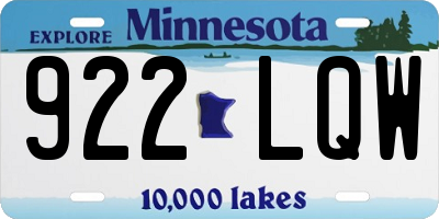 MN license plate 922LQW