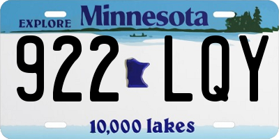 MN license plate 922LQY