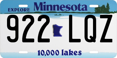 MN license plate 922LQZ