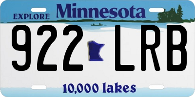 MN license plate 922LRB