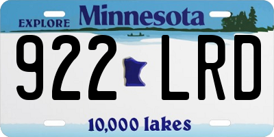 MN license plate 922LRD
