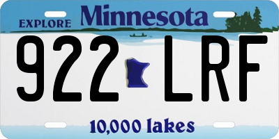 MN license plate 922LRF