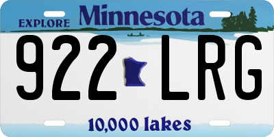 MN license plate 922LRG