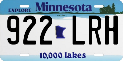 MN license plate 922LRH
