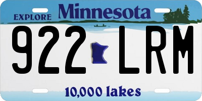 MN license plate 922LRM