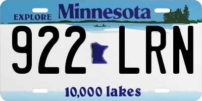 MN license plate 922LRN