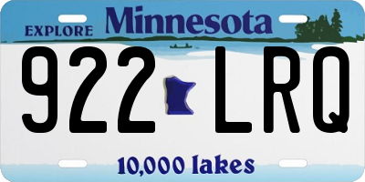 MN license plate 922LRQ