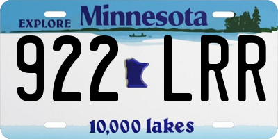 MN license plate 922LRR