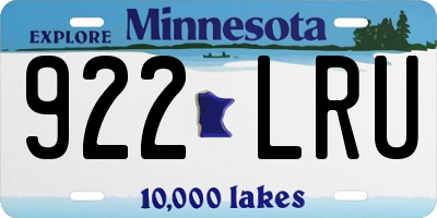 MN license plate 922LRU